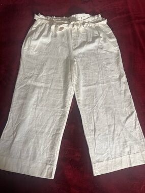 IZOD Saltwater CollectionLinen Drawstring Chino Pants White XL